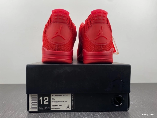 Cheap Husky Jordan AQ3559-600 4 Flyknit Retro Red 0814